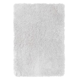 Clara Clark Shaggy Bath Rug with Non-Slip Backing Rubber Super Soft Bathmat, Medium-20 x 32, White