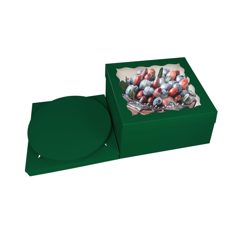 Bakepacker 36pcs 12x12x6 Inches Cake Boxes with Window 18-Packs Deep