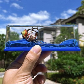 Unsinkable Boat Pirate Ship Model in a Box Bottle, Non Sinking Anime Ship Fluid Drift Bottle Decorations Desk Decor Ornament Fans Gifts (Thousand Sunny-a)