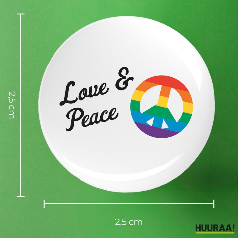 Huuraa Button Love & Peace Gift Love & Peace Gift