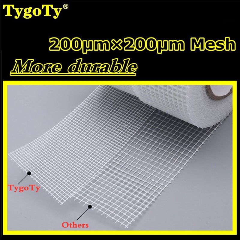 TygoTy Drywall Joint Mesh Tape 2“×180 Ft，Strong Self-Adhesive 100% Fiberglass