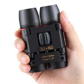 FOCUHUNTER 30x60 Binoculars, Telescope, Folding Roof Prism Binoculars, 8x, 143g, Ultra Lightweight, Dual Opera Glasses, Anti-Vibration Binoculars, Waterproof, Dustproof, Anti-Reflective Coating, Small