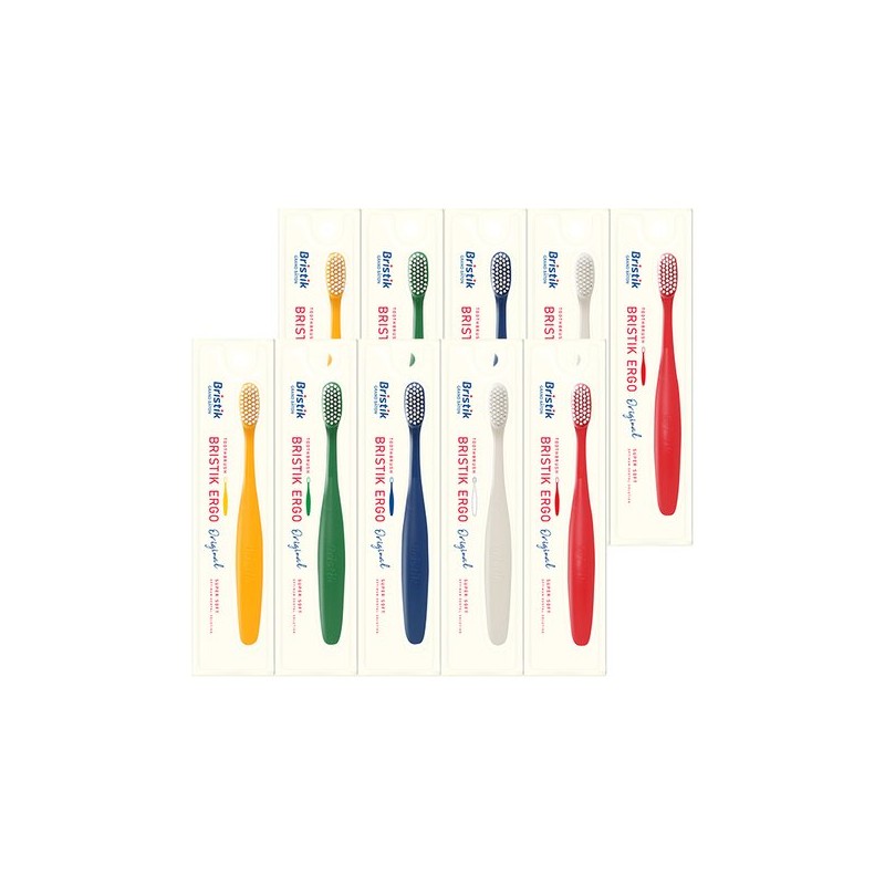 Bristic 10 Bristic Ergo Toothbrushes-Original / 브리스틱 에르고 칫솔 10개-오리지널