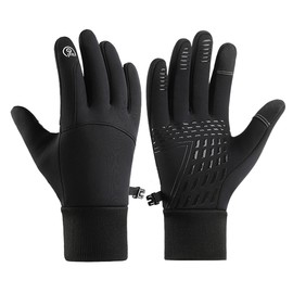 Winter Gloves Men Women, Touch Screen Gloves Running Gloves Cycling Gloves Driving Gloves for Men Women, Warm Gloves Freezer Gloves Waterproof Gloves Mens Winter Gloves (Black, Large)