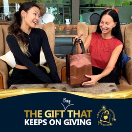 Nush Nush Chocolate Gift Bags Medium Size - Set of 30 Reusable Shiny Brown Gift Bags Handles - Perfect For Small Business Use For Gifting Occasions Like Events, Birthdays, Party Favors- 8Wx4Dx10H Size