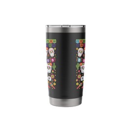 Floral Mexican Skull Day of the Dead Dia De Muertos Women Stainless Steel Insulated Tumbler