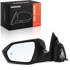 A-Premium Driver Side Power Door Mirror - Compatible with Hyundai Elantra 2021 2022 2023 - Heated Manual Folding Black Outside Rear View Mirror w/Blind Spot Detection