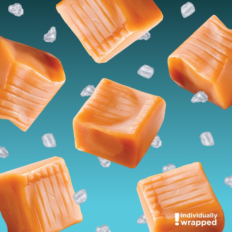 Sea Salt Caramel Cubes Candy 2 Pounds, Individually Wrapped, Bulk