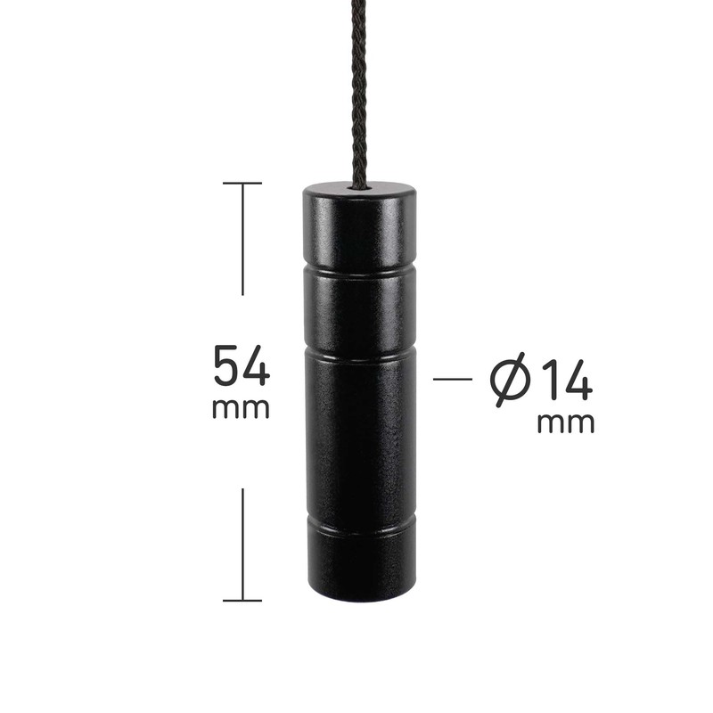 ElekTek Premium Matt Black Bathroom Light Pull Cord Switch Kit