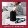 Biedermann & Sons 45-Hour Long Burning Unscented Pillar Candles, Black,