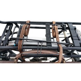 Gusti Philippe T. Leather Bag Holder Pannier Rack with Leather Strap Brown Leather