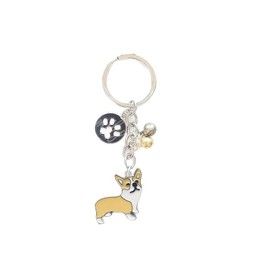 Emilystyle Dog Key Chain with Bell, Bone Charm, Bone, Key Ring, Charm, Going out, Key Accessory, Dog, Dog, Bag, Emily Style (Corgi with Bell), Corgi with bell