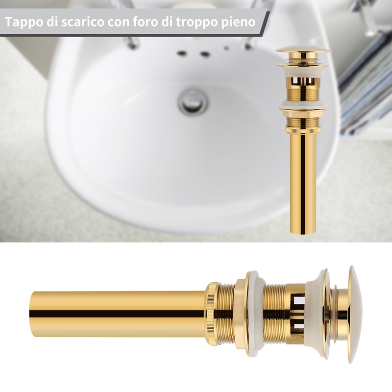 Kitchen Bathroom Basin Sink Solid Brass Pop Up Drain Stopper