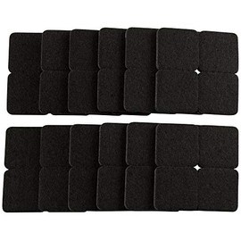 Softtouch 4717895N Heavy Duty Square Felt Furniture Pads to Protect Hardwood Floors from Scratches, 1", 48 Pack, Black, 48 Piece