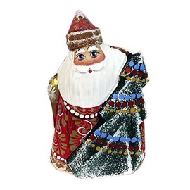 Religious Gifts Russian Hand Painted Santa Claus Father Frost Figurine with Tree 5 Inch