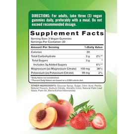 Nature's Truth Citrato de Potasio + Magnesio 60 Gomitas Veganas Suplemento Alimenticio Sin OMG Sin Gluten