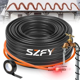 50FT Heat Tape for Water Pipes, -40°F Deicing Cable,Pipe Heating Cables for Roof,Gutter，Farm，Freeze Protetion Heat Trace Cable, Heated Water Hose,Plumbing Fixtures,120V 5W/FT