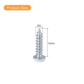 QUARKZMAN 50 Stück #3 x 1/2" Weiße Linsenkopf-Selbstbohrschrauben aus Kohlenstoffstahl Phillips Holzschrauben für Holzarbeiten, Silber Blau