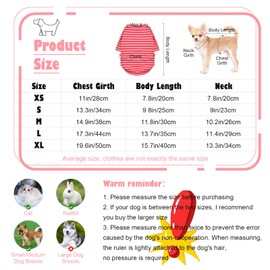 KATOLK 4 Pack Striped Dog Shirts Waffle Dog Clothes for Small Medium Dogs, Stretchy Dogs Boy Girl Dog T-Shirts Lightweight, Soft and Breathable Puppy Kitten Dog Shirts for Chihuahua