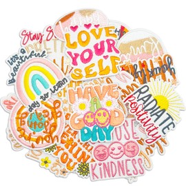 17pcs Positive Affirmations Iron On Patches, Cute Preppy Styles Pink Theme Iron on Patches for Patches for Clothes Backpacks Pants Backpacks Jeans Hats, DIY Sew Applique Repair Patch for Girls