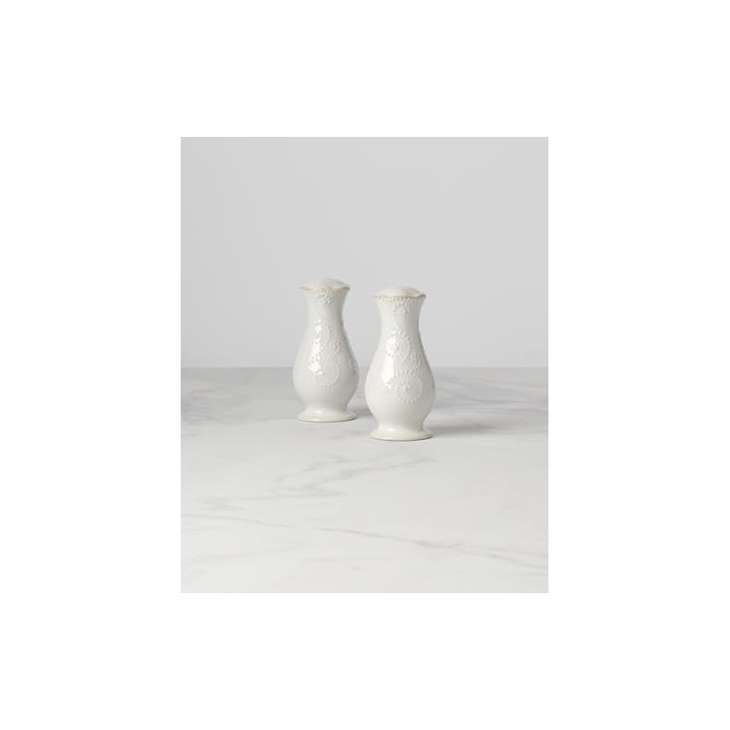 Lenox French Perle White Tall Salt and Pepper Set -