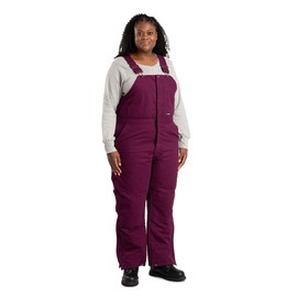 Berne Women's Softstone Duck Insulated Bib Overall, 4X-Large Short, Plum