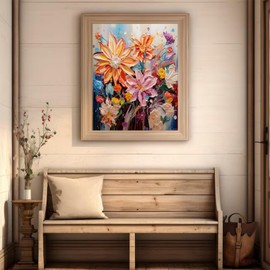 VNUIEHG Colorful Flowers Painting by Number Canvas Kits, Graffiti, Paint by Number for Adults Beginner, Acrylic Oil Painting Number Kits Gift, 40x50cm