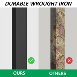 LOVMOR 2 Pack 4 Step Hand Rails for Outdoor Steps, Wrought Iron Railing, Exterior Hand Railing for Steps, Porch Railing Kit (3-4 Steps Handrail)