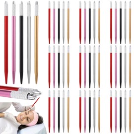 50PCS Microblading Pen, Manual Microblading Eyebrow Pens, Aluminum Pen Tool for Eyebrow, Eyeliner & Lip Line, Precision Tool for Beauty Salons and Beginners, 5 Colors (50PCS)