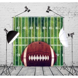Loccor Fabric 6x6ft America Football Backdrop Retro Grunge Stadium Game Strategy Tactics End Zone Touchdown Photography Background Kids Birthday Party Decoration Table Banner Photo Booth Studio Props