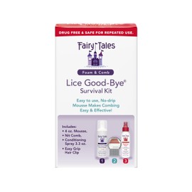 Fairy Tales Lice Good-Bye Survival Kit for Lice Treatment - Includes Treatment Mousse, Conditioning Spray, Comb, & Clip