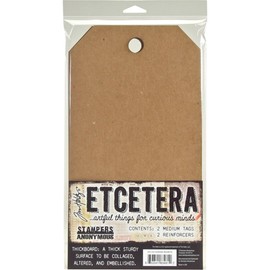 Stampers Anonymous THETC002 Tim Holtz Etcetera Medium Tag 6.5"X12", Brown