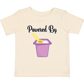 inktastic Powered by Yogurt Baby T-Shirt 24 Months Natural 2e481