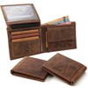 Fa.Volmer® Men's Leather Wallet, Used Look with RFID Protection, Brown
