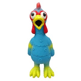 Latex Chicken Design with Swirl Pattern Dog Toy (Blue)