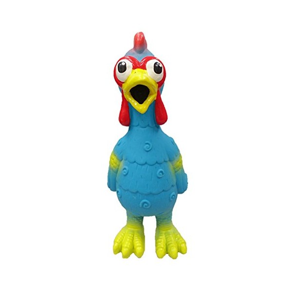 Latex Chicken Design with Swirl Pattern Dog Toy (Blue)