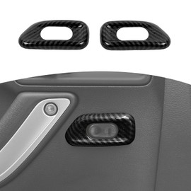RT-TCZ for Jeep JK Carbon Fiber Door Lock Switch Cover Trim for Jeep Wrangler JK JKU 2011-2017 ABS Interior Accessories 2pcs