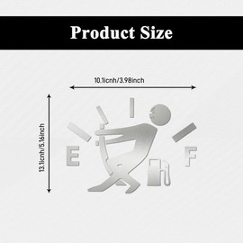 Funny Car Stickers, High Gas Consumption Decal Auto Fuel Tank Cover Sticker, Universal Car Decor Accessories Fuel Gage Empty Decal for Men and Women, Fit Cars, SUVs, Trucks, Motorcycles (Silver