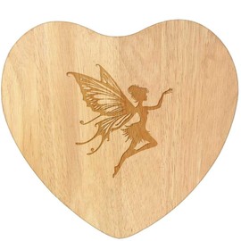 'Fairy with Butterfly Wings' Wooden Heart Shaped Chopping/Cutting Board (WB00079206)