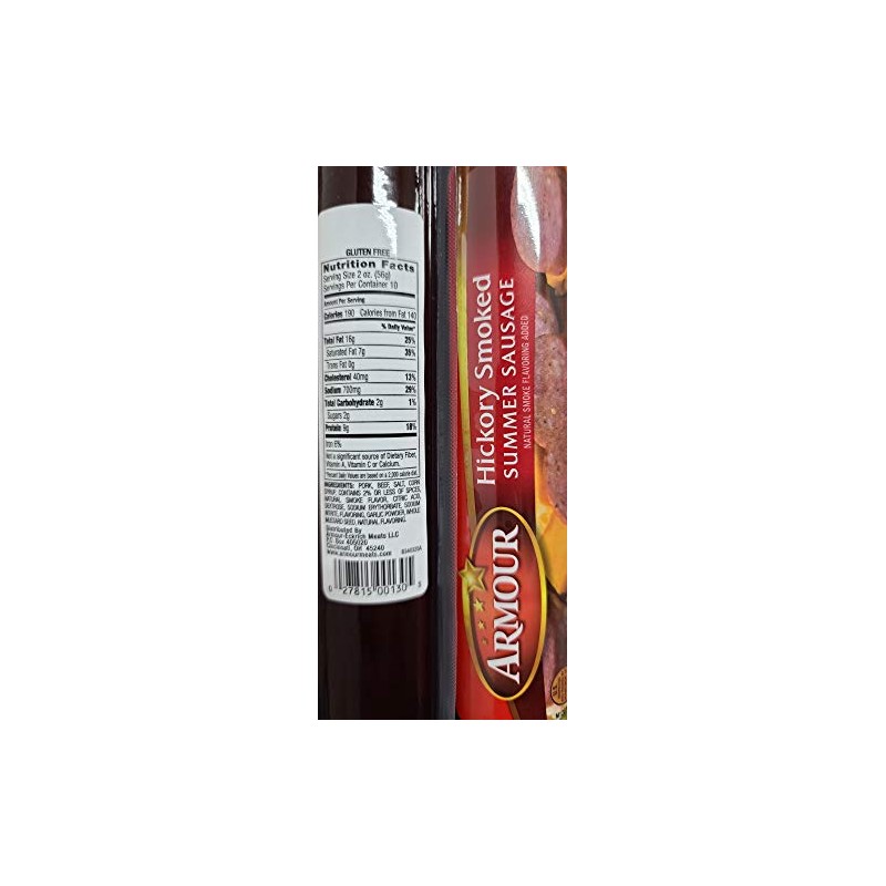Armour Hickory Smoked Summer Sausage, 20 oz Sticks (3 Pack)