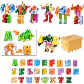 OBEST Alphabet Robots Toys for Kids 26 Pieces with Case, ABC Learning Robots Toy, Alphabots, Robot Letters, Toddlers Education Toy Carnival Prize, Christmas Toy, Treasure Box and Prize for Classroom