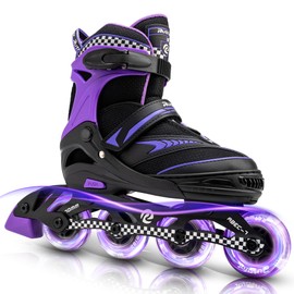 Ruthfot Adjustable Inline Skates for Boys and Girls with Full Light Up Wheels, Outdoor Rollerskates for Kids and Women