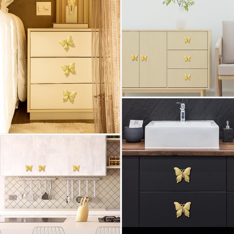 Yoicn Lth 2 Pcs Creative Cabinet Knobs, Butterfly Shape Cabinet