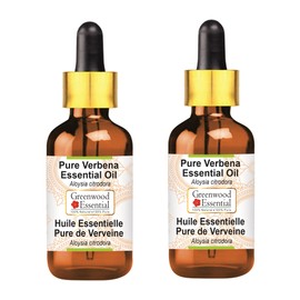 Greenwood Essential Pure Verbena Essential Oil (Aloysia citrodora) with Glass Dropper Steam Distilled (Pack of Two) 100ml X 2 (6.76 oz)