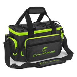 Calamus Fishing Tackle Bags - Saltwater or Freshwater Fishing Bags - Rip-Stop PE - Padded Shoulder Strap - Pliers Storage - Green