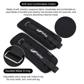 Ankle Weights, Wrist Leg Arm Weights for Women Men Kids with Adjustable Straps, A Pair of 10LBS(5LB Each Weight) Strength Training Weighted for Jogging, Running, Walking, Fitness, Black