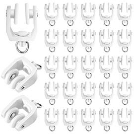 Rodillos de Riel de Cortinas Ganchos de Rieles de Cortinas de Techo Clips Flexibles Deslizadores de Riel de Cortinas de Plástico Blanco de 11 mm con Ganchos para Rieles de Ventana Cortina de Ducha
