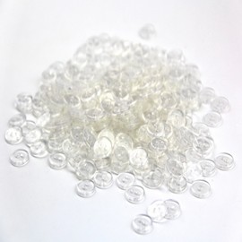 RayLineDo Packung mit 100 transparenten Kunststoffknöpfen, rund, 2 Löcher, ca.: 12 mm, Lochgröße: 1 mm, Dicke: 2 mm.
