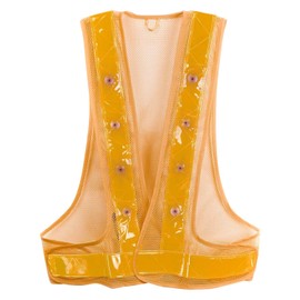 Maxsa 20029 unisex-adult Reflective Safety Vest with 16 LEDs (Medium), Orange