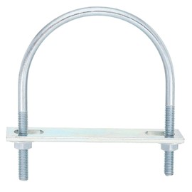 sourcing map Round U-Bolts, 8 Set 77mm Inner Width 99mm Length M6 Zinc-Plated Carbon Steel U Clamp Bolt with Nuts and Plates, for Boat Trailer